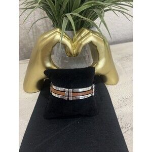 Bud To Rose Silver Leather Bracelet Jewelry